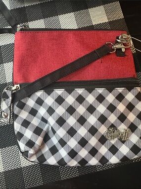 Red and Black Check Mini Crossbody Bag